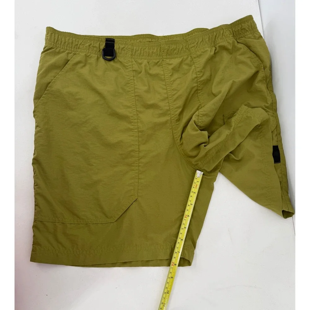 Eddie Bauer Mens Large Olive Green‎ Nylon Cargo Swim Shorts Mesh Lined Hiking L